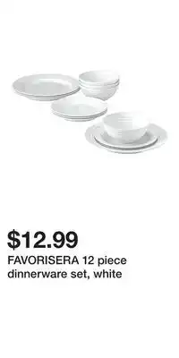 IKEA FAVORISERA 12 piece dinnerware set, white offer