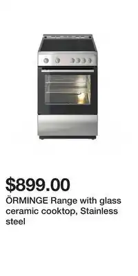 IKEA ÖRMINGE Range with glass ceramic cooktop, Stainless steel offer