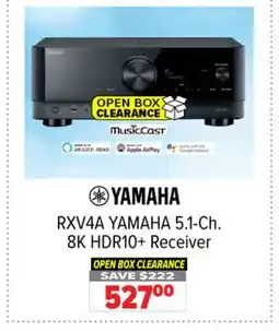 2001 Audio Video RXV4A YAMAHA 5.1-Ch. 8K HDR10+ Receiver offer