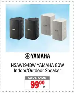 2001 Audio Video NSAW194BW YAMAHA 80W Indoor/Outdoor Speaker offer