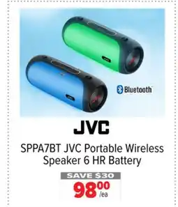2001 Audio Video JVC SPPA7BT Portable Wireless Speaker offer
