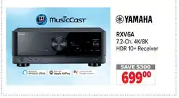 2001 Audio Video RXV6A Yamaha 7.2-Ch. 4K/8K HDR 10+ Receiver offer