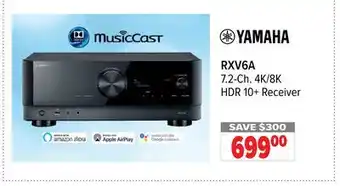 2001 Audio Video RXV6A Yamaha 7.2-Ch. 4K/8K HDR 10+ Receiver offer