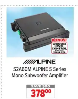 2001 Audio Video S2A60M ALPINE S Series Mono Subwoofer Amplifier offer