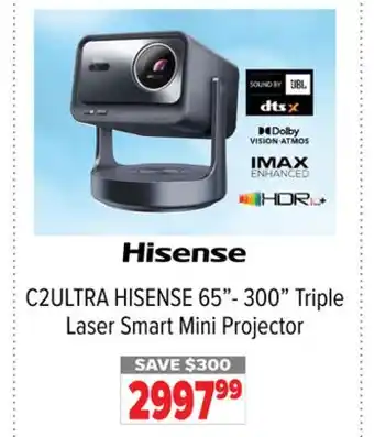 2001 Audio Video C2ULTRA HISENSE 65- 300 Triple Laser Smart Mini Projector offer