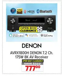 2001 Audio Video AVRX1800H DENON 7.2 Ch. 175W 8K AV Receiver offer