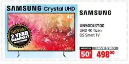 2001 Audio Video UN50DU7100 50 UHD 4K Tizen OS Smart TV offer