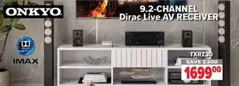 2001 Audio Video TXRZ30 Onkyo 9.2-CHANNEL Dirac Live AV Receiver offer