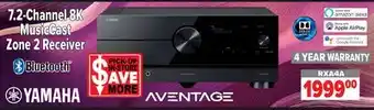2001 Audio Video YAMAHA RXA4A 7.2-Channel 8K MusicCast Zone 2 Receiver offer