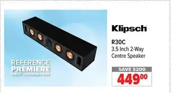 2001 Audio Video R30C Klipsch 3.5 Inch 2-Way Centre Speaker offer