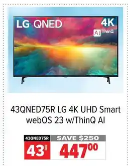 2001 Audio Video 43QNED75R LG 43 4K UHD Smart webOS 23 w/ThinQ AI offer