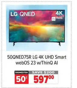 2001 Audio Video 50QNED75R LG 50 4K UHD Smart webOS 23 w/ThinQ AI offer