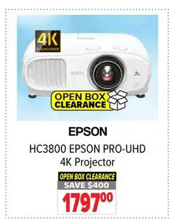 2001 Audio Video HC3800 EPSON PRO-UHD 4K Projector offer