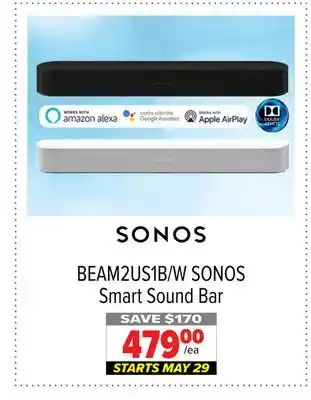 2001 Audio Video SONOS Smart Sound Bar offer