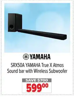 2001 Audio Video SRX50A YAMAHA True X Atmos Sound bar with Wireless Subwoofer offer