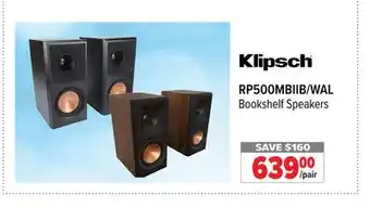 2001 Audio Video Klipsch RP500MBIIB/WAL Bookshelf Speakers offer
