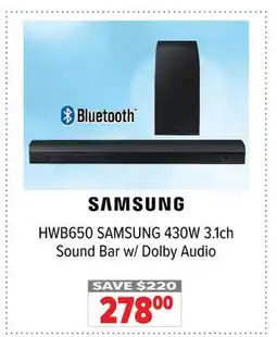2001 Audio Video HWB650 SAMSUNG 430W 3.1ch Sound Bar w/ Dolby Audio offer
