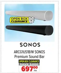 2001 Audio Video ARCG1US1B/W SONOS Premium Sound Bar offer