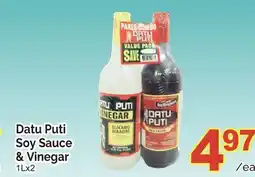 T&T Supermarket DATU PUTI SOY SAUCE & VINEGAR, 1Lx2 offer