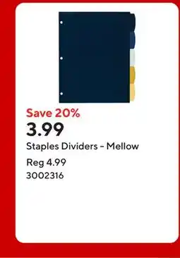 Staples Staples Dividers - Mellow offer