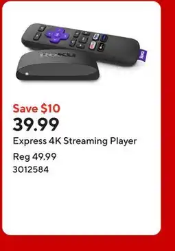 Staples Express 4K Streaming Player offer