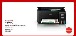 Staples Epson EcoTank ET-2400 All-in-One Printer offer