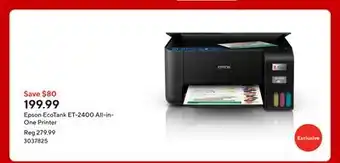 Staples Epson EcoTank ET-2400 All-in-One Printer offer