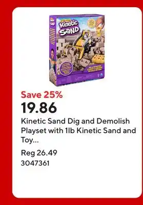 Staples Kinetic Sand Dig and Demolish Playset with 1lb Kinetic Sand and Toy Truck offer