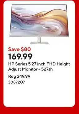 Staples HP Series 5 27 inch FHD Height Adjust Monitor - 527sh offer