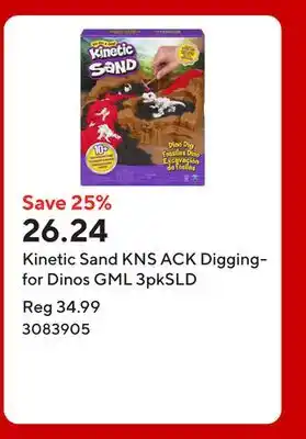 Staples Kinetic Sand KNS ACK Diggingfor Dinos GML 3pkSLD offer