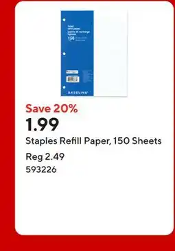 Staples Staples Refill Paper, 150 Sheets offer