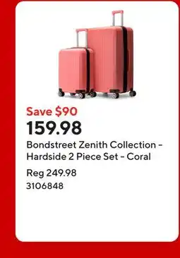 Staples Bondstreet Zenith Collection - Hardside 2 Piece Set - Coral offer