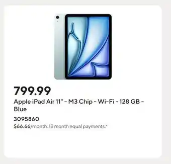 Staples Apple iPad Air 11 - M3 Chip - Wi-Fi - 128 GB - Blue offer