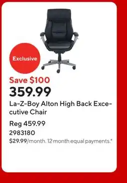 Staples La-Z-Boy Alton High Back Excecutive Chair offer