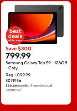 Staples Samsung Galaxy Tab S9 - 128GB - Grey offer
