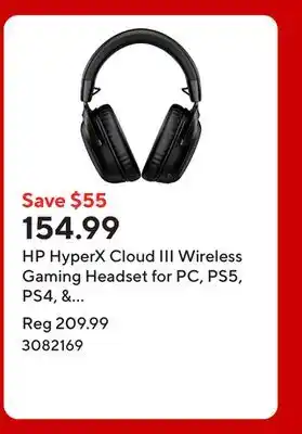 Staples HP HyperX Cloud III Wireless Gaming Headset for PC, PS5, PS4, & Nintendo Switch - Black offer