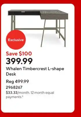 Staples Whalen Timbercrest L-shape Desk offer