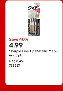 Staples Sharpie Fine Tip Metallic Markers, 3 pk offer