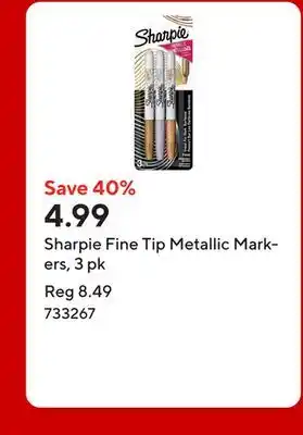Staples Sharpie Fine Tip Metallic Markers, 3 pk offer
