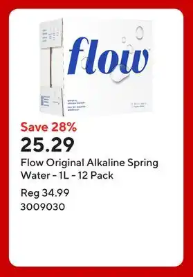 Staples Flow Original Alkaline Spring Water - 1L - 12 Pack offer