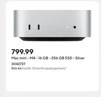 Staples Mac mini - M4 - 16 GB - 256 GB SSD - Silver offer
