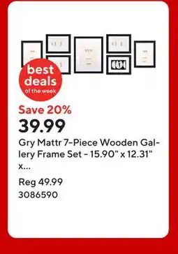 Staples Gry Mattr 7-Piece Wooden Gallery Frame Set - 15.90 x 12.31 x 2.68 - Black offer