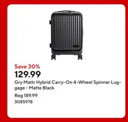 Staples Gry Mattr Hybrid Carry-On 4-Wheel Spinner Luggage - Matte Black offer