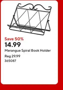 Staples Merangue Spiral Book Holder offer