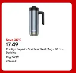 Staples Contigo Superior Stainless Steel Mug - 20 oz - Dark Ice offer