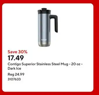 Staples Contigo Superior Stainless Steel Mug - 20 oz - Dark Ice offer