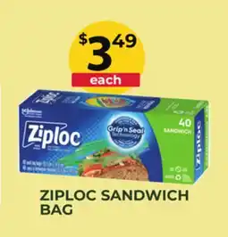 Food World Supermarket ZIPLOC SANDWICH BAG offer