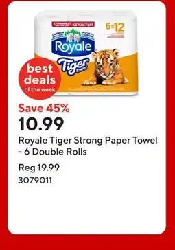 Staples Royale Tiger Strong Paper Towel - 6 Double Rolls offer