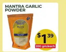 Food World Supermarket MANTRA GARLIC POWDER offer