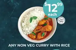 Food World Supermarket ANY NON VEG CURRY WITH RICE offer